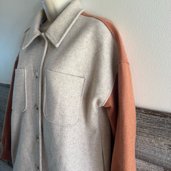 Hem & Thread Colorblock Shacket Jacket Oversized Medium (T1) - Picture 3 of 8
